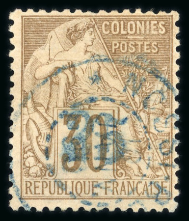 Stamp of Colonies françaises » Nossi-Bé Nossi-Bé : 1889, Y&T n° 5 oblitéré signé Brun et certificat