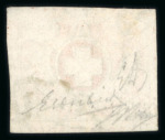Stamp of Switzerland / Schweiz » "Waadt", "Neuenburg", "Winterthur" 1850, Winterthur leicht entwertet mit schwarzer Zürcher Rosette (AW1)