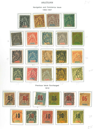 Stamp of Colonies françaises » Sultanat d'Anjouan Anjouan : 1892-1912, territoire complet soit Y&t n°