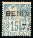 Stamp of Colonies françaises » Bénin Bénin : 1892, Y&T n° 17 surcharge noire neuf * grande