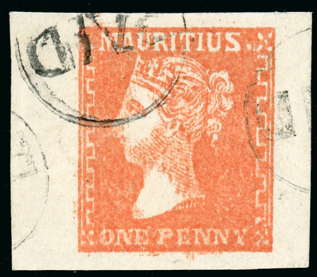 Stamp of Mauritius » 1859 Dardenne Issue (SG 41-44) 1859 Dardenne Issue, 1d. Red, large to huge margins,