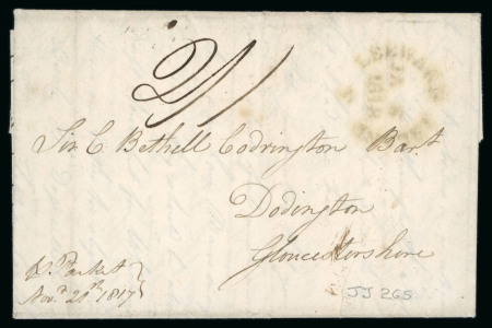 Stamp of Leeward Islands 1817 (21.11) Folded entire from Bettys Hope, Antigua