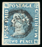 Stamp of Mauritius » 1848-59 Post Paid Issue » Early Impressions (SG 6-9) 2d blue, used with good even margins, some defects,
