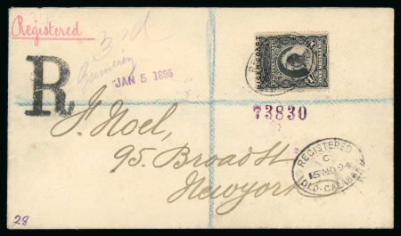 Stamp of Nigerias » Niger Coast Protectorate 1894 1s black, single, on 1894 registered envelope