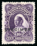 Stamp of Nigerias » Niger Coast Protectorate 1897-98 6d, 2s6d and 10s deep violet set of three with "SPECIMEN" ovpts