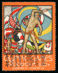Stamp of Olympics » 1912 Stockholm » Vignettes 1912 Stockholm group of official poster vignettes with various languages including Japanese overprint on English version