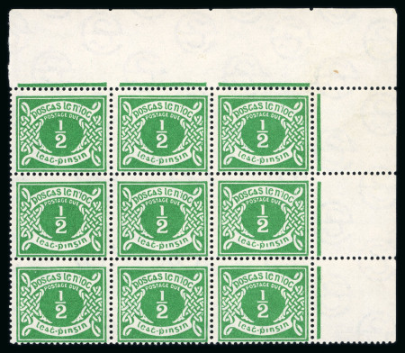 Stamp of Ireland » Postage Dues 1925 1/2d emerald green, mint nh top right corner sheet