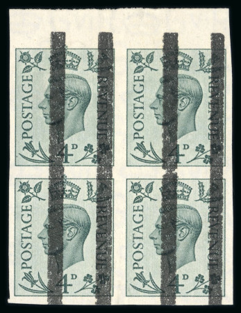 Stamp of Great Britain » King George VI 1937-47 4d grey-green, unused imperforate top sheet