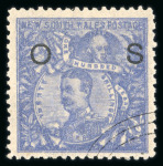 Stamp of Australia » New South Wales Officials: 1890 20sh blue with light corner cancel (CTO)