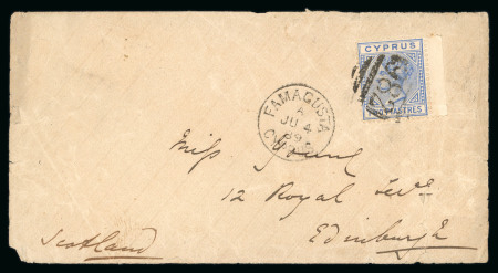 Stamp of Cyprus » Queen Victoria Keyplate Issues 1889 (4.6) Inniskillings Regiment envelope from Famagusta