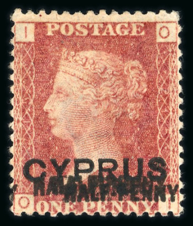 Stamp of Cyprus » Overprinted Stamps of Great Britain 1881 1/2d on 1d red, lettered OI, plate 215, mint with