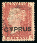 Stamp of Cyprus » Overprinted Stamps of Great Britain 1880 1d red, lettered LD, plate 184, used, fine and