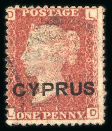 Stamp of Cyprus » Overprinted Stamps of Great Britain 1880 1d red, lettered LD, plate 184, used, fine and