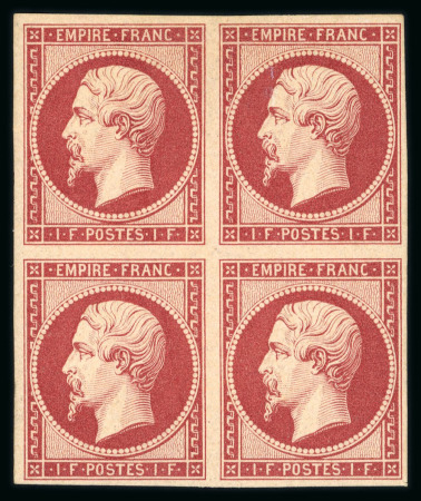 Stamp of France » Empire 1853-1862 1853, Napoléon Y&T n°18d, 1f carmin, réimpression de