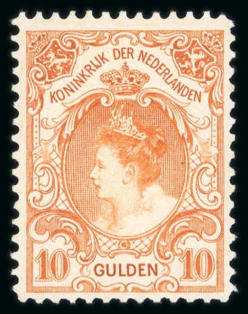 Stamp of Netherlands 1898, Whilelmina 10 Gulden Michel n° 66A mint n.h.