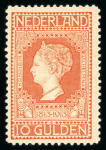 Stamp of Netherlands 1913, Wilhelmina 10 Gulden mint n.h.