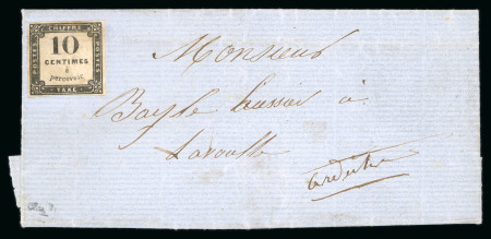 Stamp of France » Lettres Classiques 1859, Taxe Y&T n°1, 10c noir lithographié, timbre non-oblitéré