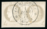 Stamp of Colonies françaises » Colonies Générales 1872, Cérès Y&T n°16, 4c gris en paire horizontale