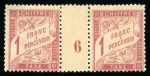 Stamp of France » Timbres-Taxe CANCEL 1896, Taxe Y&T n°39, 1f rose sur paille, paire avec