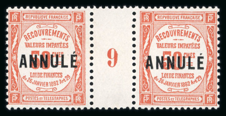 Stamp of France » Cours d'Instruction 1908, Taxe Y&T n°47-CI 1, 50c rouge  avec surcharge