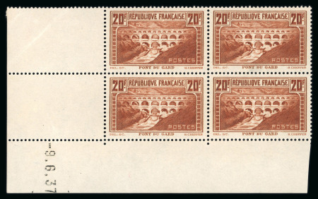 Stamp of France » Émissions à partir de 1900 1929, Pont du Gard Y&T n°262, 20f Pont du Gard type