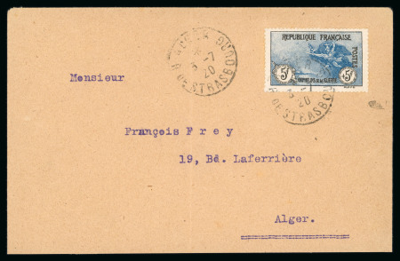 Stamp of France » Émissions à partir de 1900 1920, Orphelins Y&T n°155, 5f + 5f noir et bleu, seul