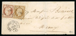 Stamp of France » Lettres Classiques 1853, Lettre à 50c avec Cérès Y&T n°5 + Présidence n°9