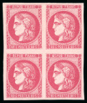 Stamp of France » Emission de Bordeaux 1870 1870, Bordeaux Y&T n°49, 80c rose, bloc de 4 timbres