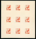 Stamp of France » Émissions à partir de 1900 1944, Superbe épreuve collective en vermillon non-dentelée