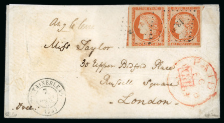 Stamp of France » Type Cérès de 1849-1850 1853, Cérès Y&T n°5 40c orange en paire horizontale