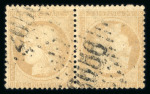 Stamp of France » Emission Cérès 1871-72 1871, Cérès Y&T n°59b 15c bistre, paire tête-bêche horizontale