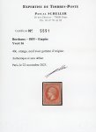 Stamp of France » Empire 1853-1862 1853, Empire non-dentelé Y&T n°16, 40c orange, neuf