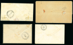 Stamp of Egypt » 1867-69 Penasson » Issued Stamps 1pi rose-red, single frankings on four separate envelopes