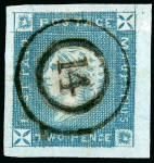 Stamp of Mauritius » 1859 Lapirot Issue » Early Impressions (SG 36-37) 2d. dark blue on bluish paper, early impression, large