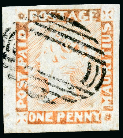 Stamp of Mauritius » 1848-59 Post Paid Issue » Worn Impressions (SG 16-22) 1848-59 Post Paid, worn Impressions,  1d. Brownish