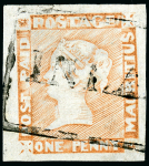 Stamp of Mauritius » 1848-59 Post Paid Issue » Worn Impressions (SG 16-22) 1d. orange red on yellowish paper, worn impression,