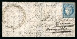 Stamp of France » Ballons Montés 1870, Lettre par Ballon Monté affranchie Siège Y&T