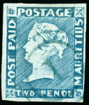 Stamp of Mauritius » 1848-59 Post Paid Issue » Intermediate Impressions (SG 10-15) 1848-59 Post Paid, Intermediate Impressions, 2d. blue