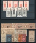 Stamp of France » Fiscaux 1890-1930, sur 3 plaquettes, lot de timbres fiscaux