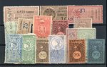 Stamp of France » Fiscaux 1890-1930, sur 3 plaquettes, lot de timbres fiscaux