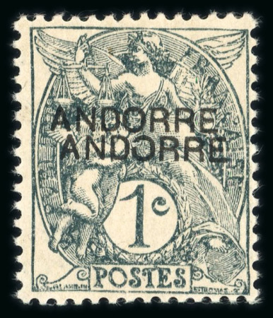 Stamp of Colonies françaises » Andorre (Poste française) 1931, Andorre type Blanc Y&T n°2a, 1c gris, neuf **