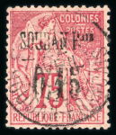Stamp of Colonies françaises » Soudan 1894, Soudan Y&T n°1, 0.15 sur 75c rose, timbre bien