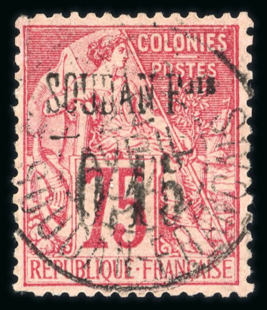 Stamp of Colonies françaises » Soudan 1894, Soudan Y&T n°1, 0.15 sur 75c rose, timbre bien