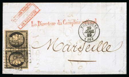 Stamp of France » Lettres Classiques 1849, Cérès Y&T n°3 en paire tête-bêche sur lettre