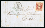 Stamp of France » Lettres Classiques 1854, Superbe n°18 1f carmin sur lettre de Pau pour Dax