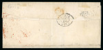 Stamp of France » Lettres Classiques 1850, lettre Y&T n°2 15c vert sur lettre cachet PP rouge
