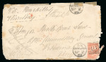 Stamp of Egypt » Postal History 1869 (2.9) Envelope from Edinburgh to Peshawar, franked