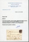 Stamp of Poland 1857 Russia 10 kopek brown & blue, imperforate, tied to 1858 cover from Warta to Warsaw by Polish "195"