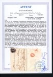 Stamp of Poland 1857 Russia 10 kopek brown & blue, imperforate, tied to 1858 cover from Warta to Warsaw by Polish "195"
