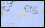 Stamp of Great Britain » 1847-54 Embossed 1856 (Sep 29) wrapper from London to France with 1847-54 6d purple, good to large margins, and 1855 2d blue pl.5 wmk Large Crown, paying double the 4d rate to France